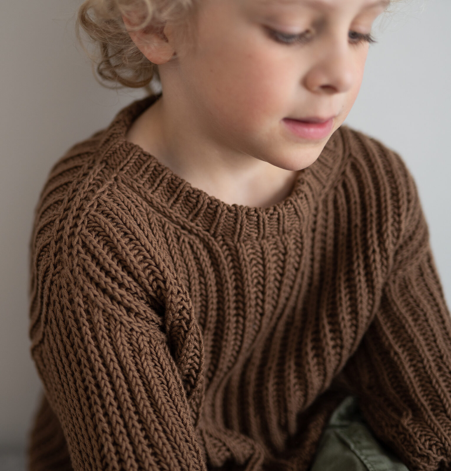 - HipKnitShop children's cotton sweater patent knit