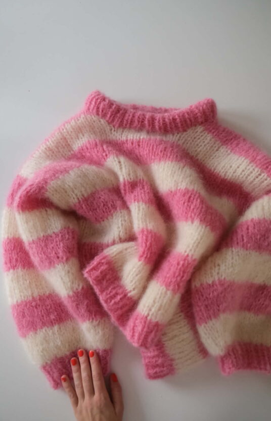 Striped sweater chunky knit colorful fluffy blueberry sweater popular women's knit sweater