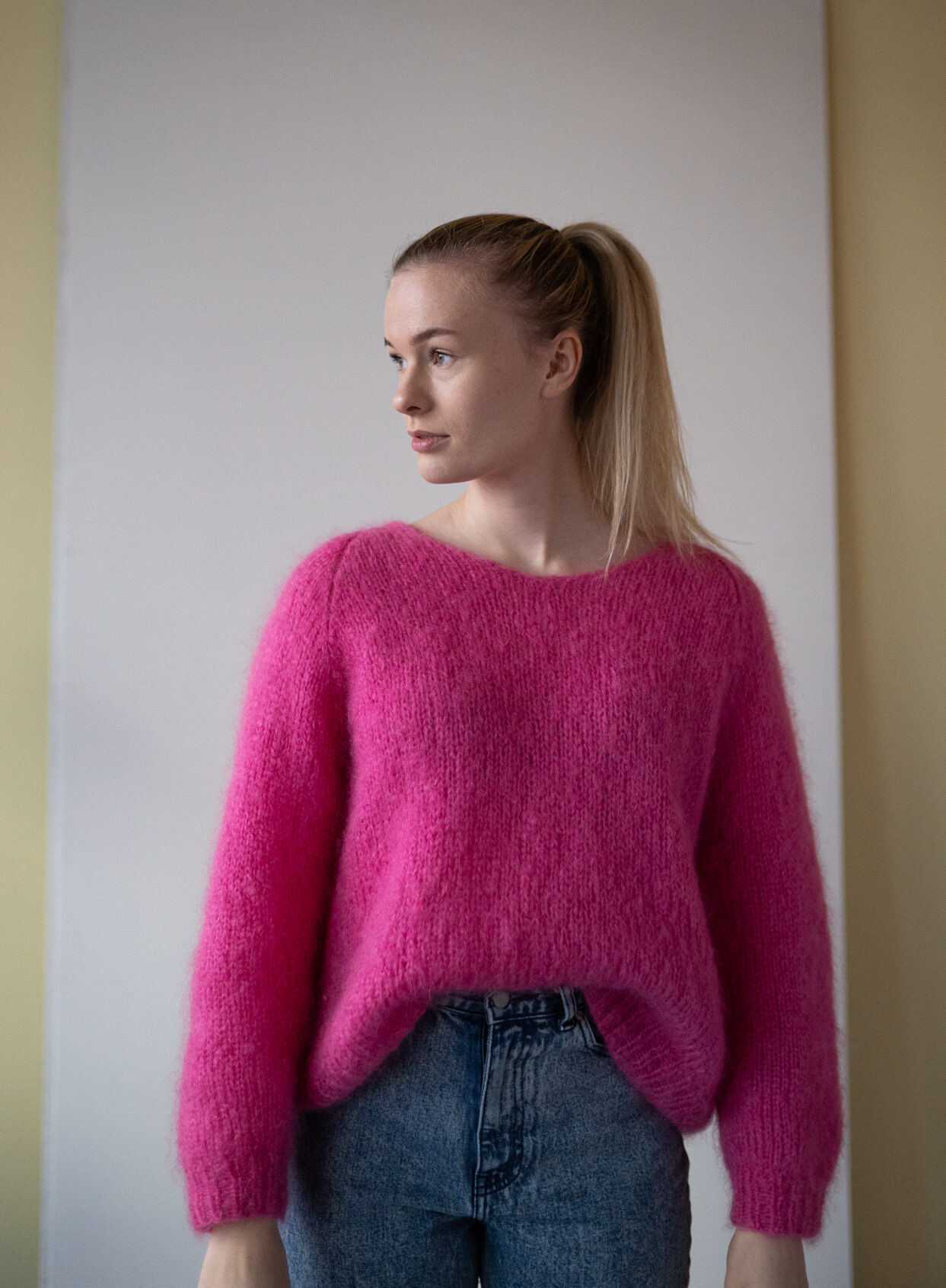 New Fluff Sweater Knitting Pattern - HipKnitShop Mohair sweater knit pattern simple women's sweater American Dreams sweater