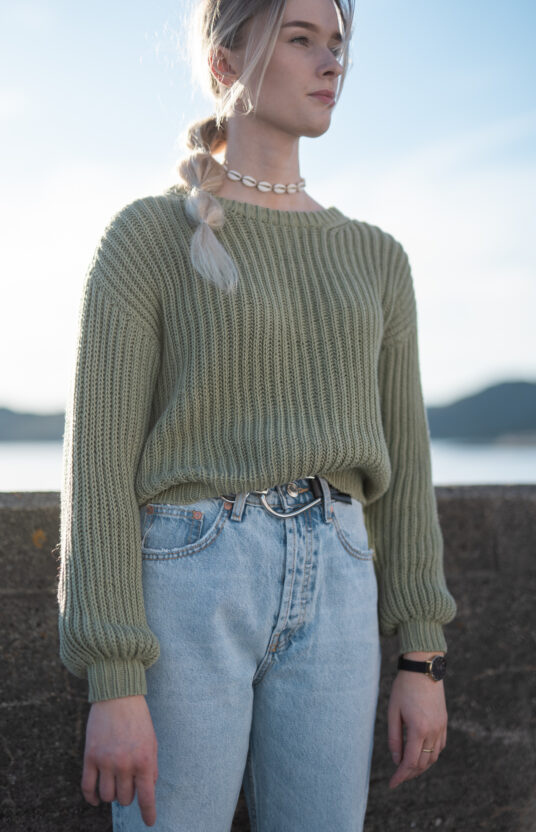 Top-down raglan sweater