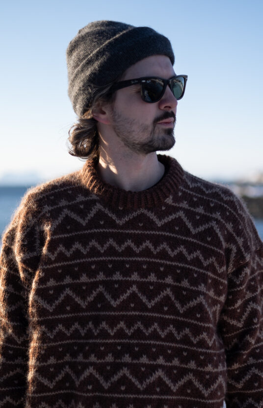 Men's knitting pattern with a pattern