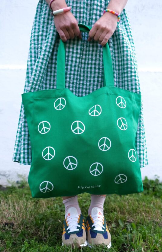 122507-Peace-shopping-bag-1 - HipKnitShop Eco-cotton tote bag shopper