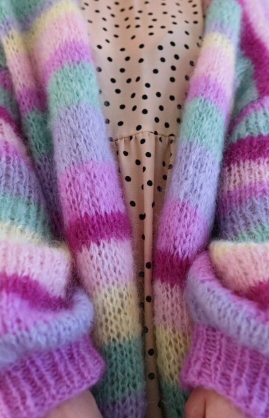 stripejakke fluffy knit pattern