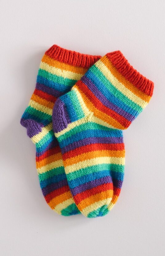 Wool socks pattern rainbow