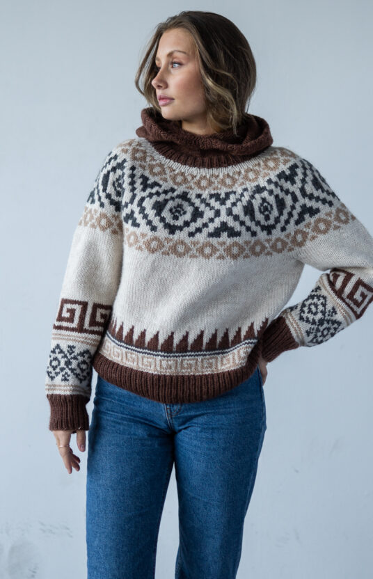 Pattern knit women cool sweater
