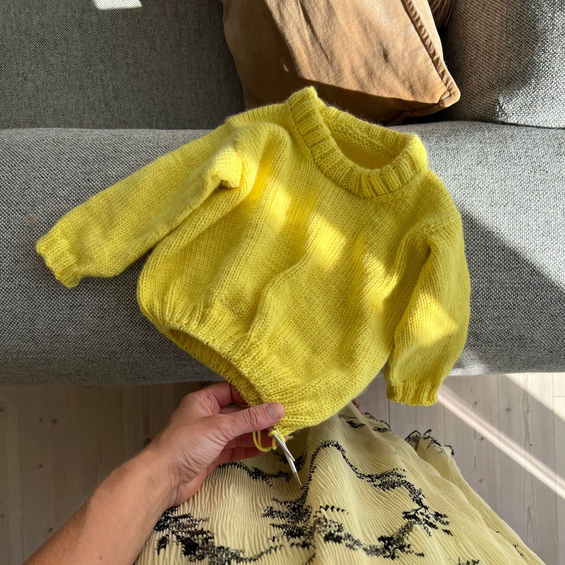 142659-Sunshine Sweater with Stripes Kit 10 - HipKnitShop Simple sweater pattern for kids