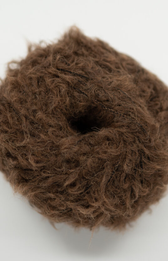 brown fluffy yarn
