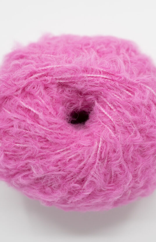 Bright pink yarn fluffy