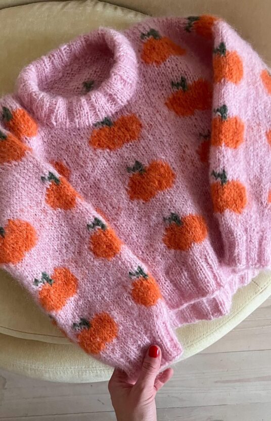 knit for girl cute sweater with fruits fruity sweater pattern