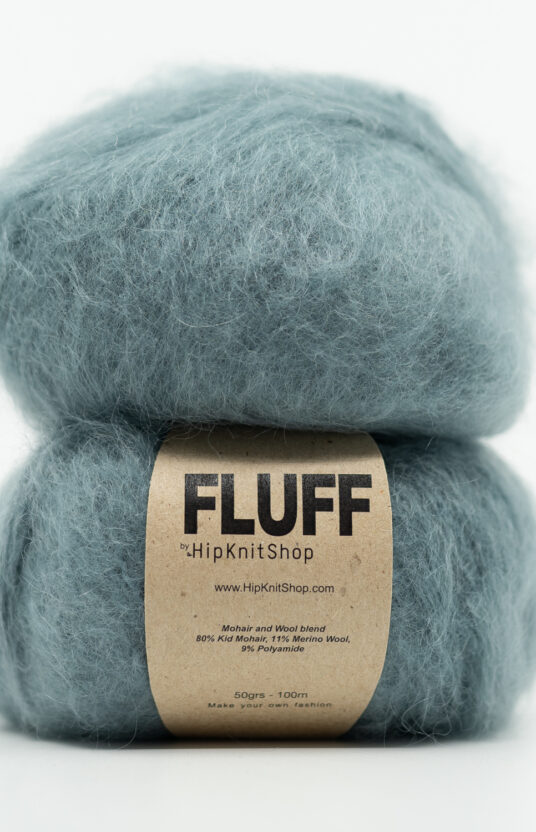 Blue-gray mohair yarn