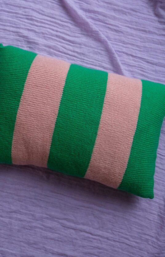 Colorful knit pillow
