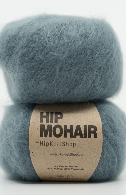 Blue-grey mohair yarn