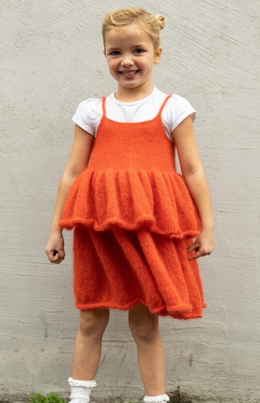 Knitting pattern child dress tulle