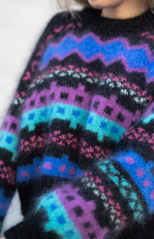 Colorful women's knitted sweater