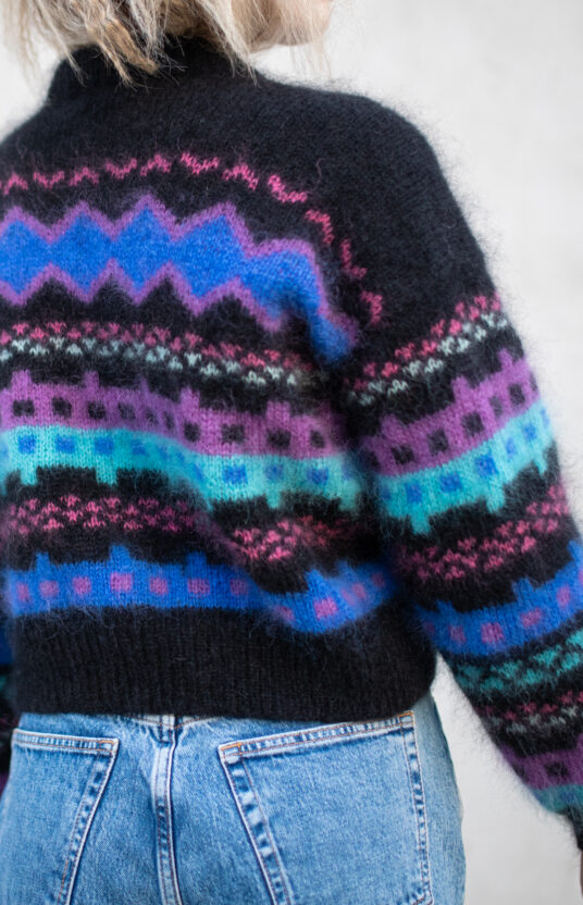 Colorful knit sweater women's pattern