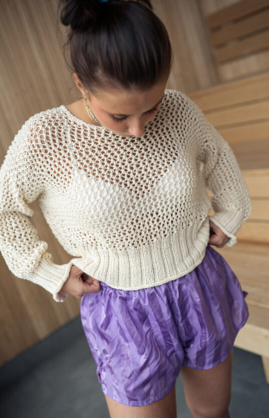 Summer knit cotton sweater women
