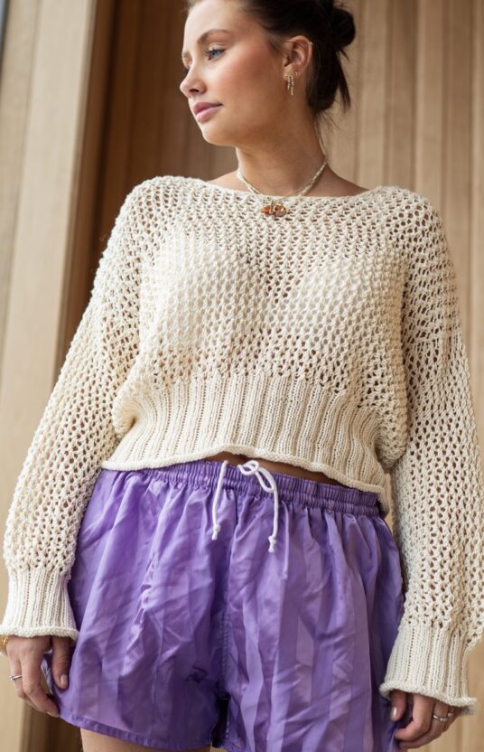 Summer knit cotton sweater women