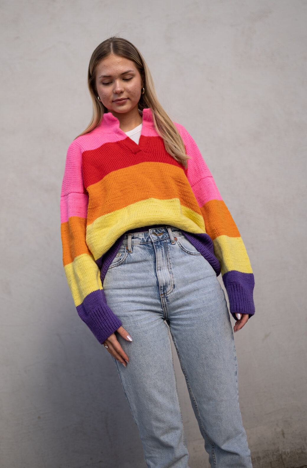 Pandora Sweater Stripes Knitting Pattern - HipKnitShop Striped polo sweater women