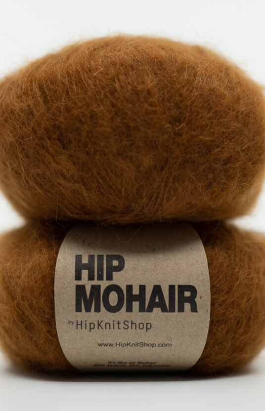 Mohair yarn caramel brown