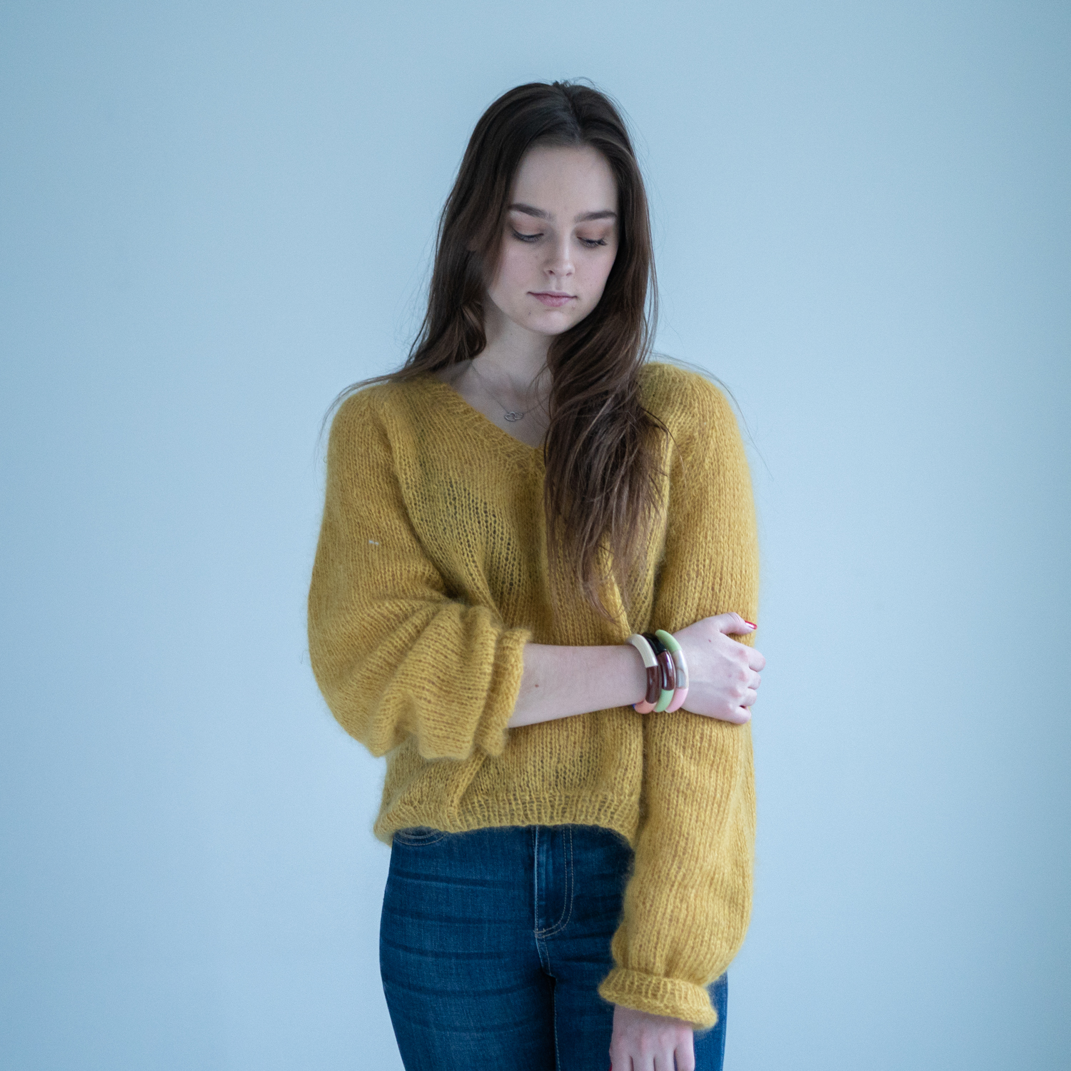 25511-Cotton-candy-sweater-knitting-pattern-17 - HipKnitShop V-neck sweater knitting pattern