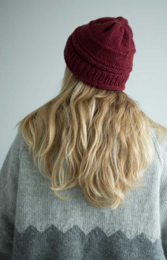 Knitting pattern for a beanie hat