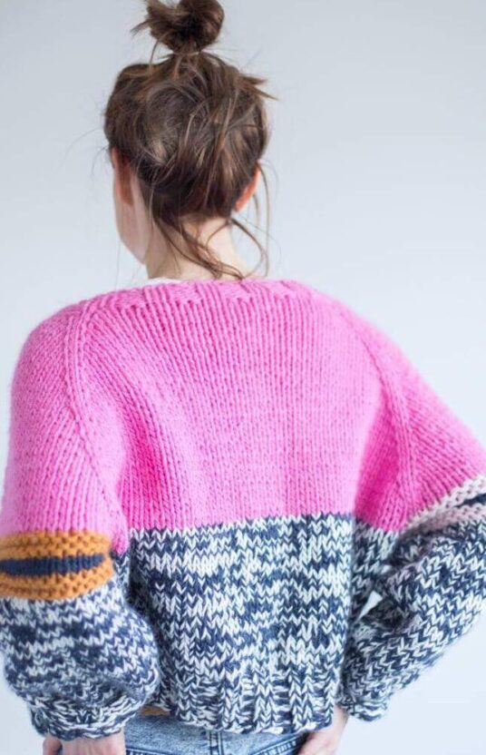 Knitting pattern women's knit cardigan