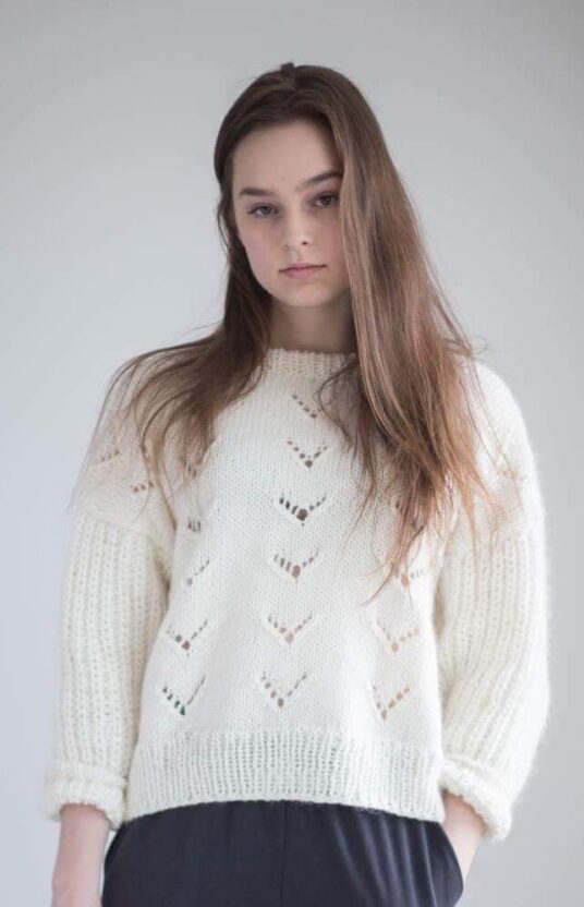 - HipKnitShop Knitting pattern women's sweater half brioche stitch pattern