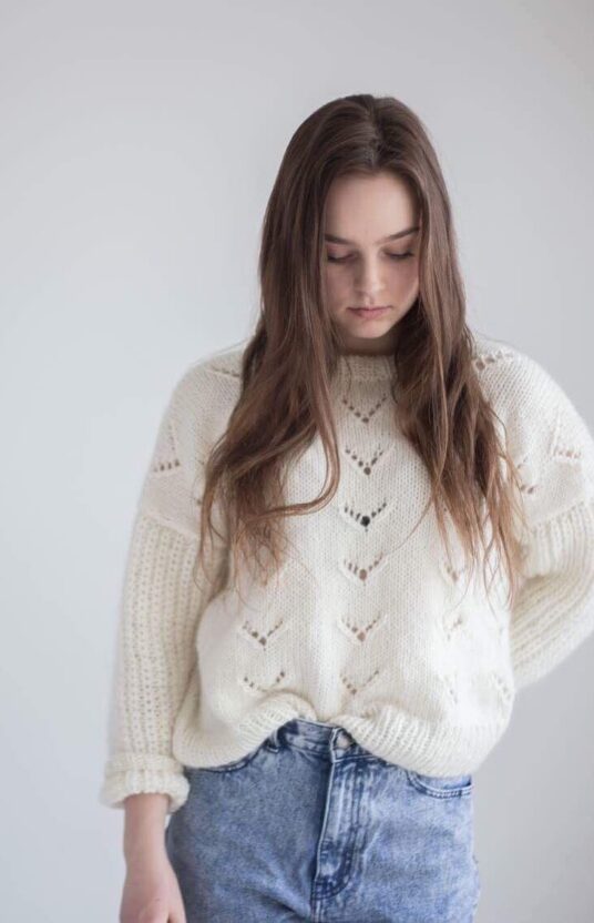 - HipKnitShop Knitting pattern women's sweater half brioche stitch pattern