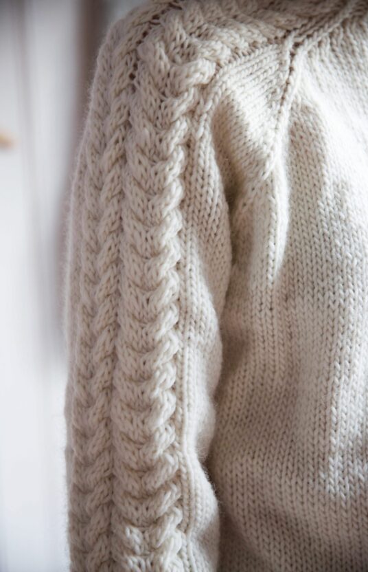 Cable knit sweater knitting kit