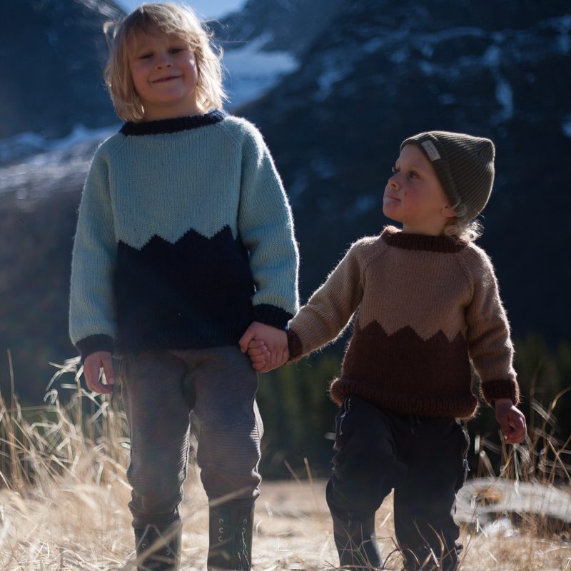 26192-Mountain Top Sweater Children Kit 15 - HipKnitShop Knitting pattern kids raglan sweater