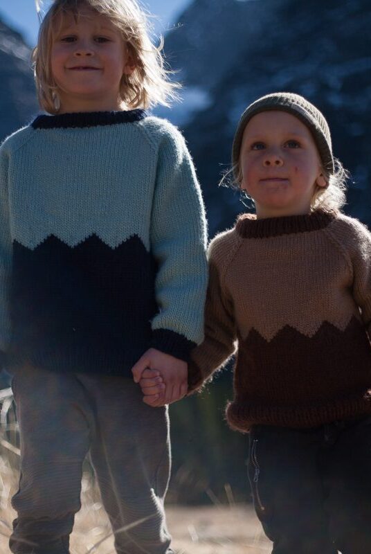 Children's knit sweater mountain peak