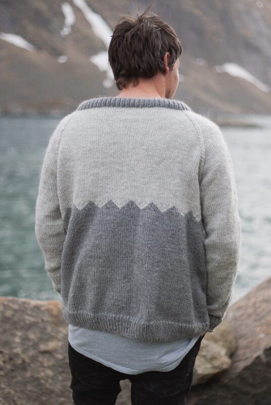 Men's sweater knitting pattern hiking sweater