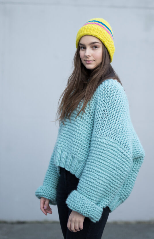 Pom-Pom Beanie Knitting Pattern