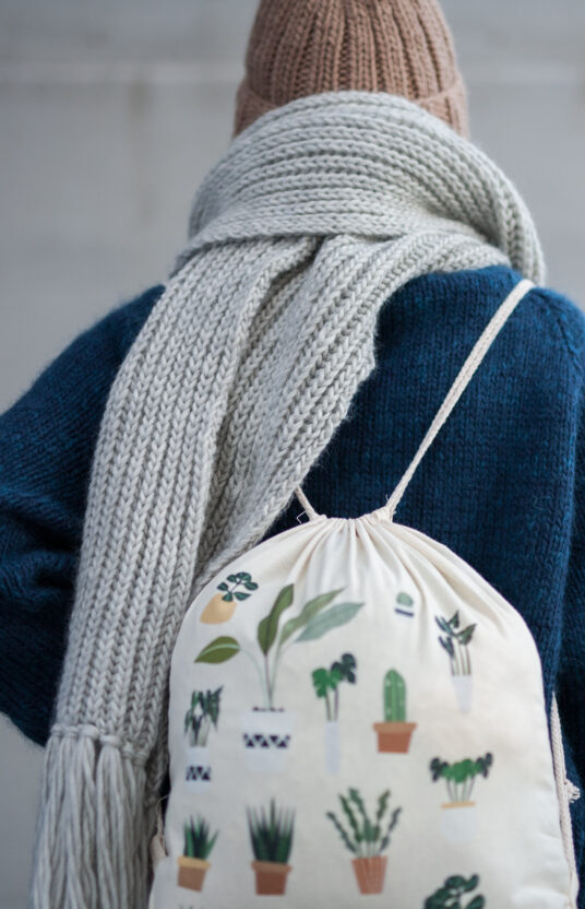 Brioche stitch scarf knitting kit