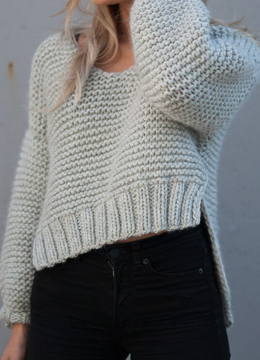 garter stitch women's sweater