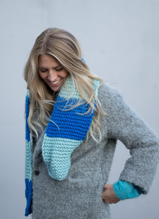 Striped scarf knitting pattern