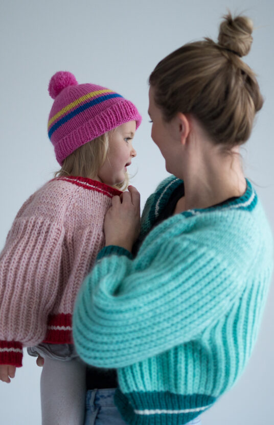 Knitted jacket matching mother and child girl jacket, women's, spectacle knit
