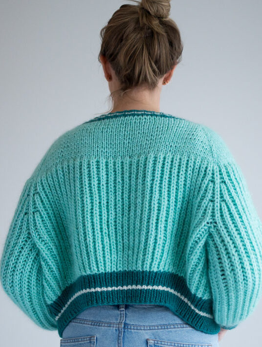 Knit pattern bomber jacket
