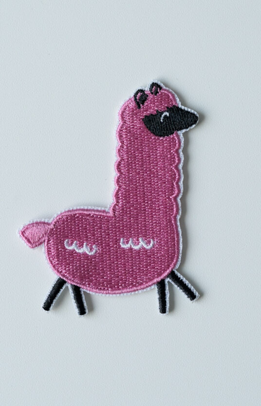 pink alpaca knitting patch