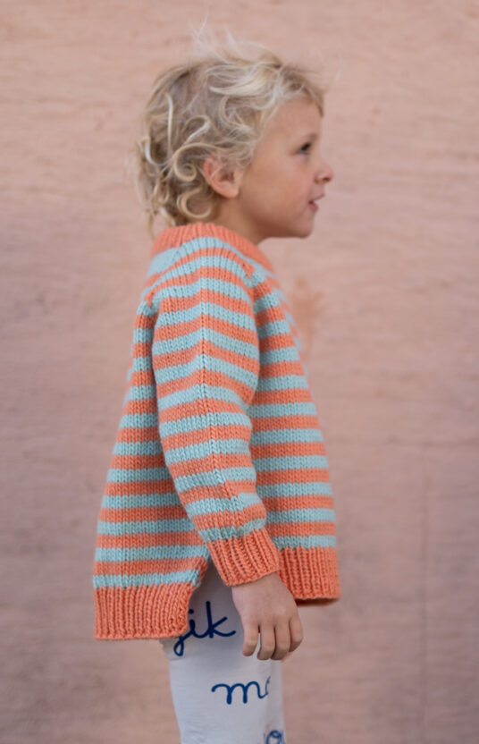 Striped sweater child knitting pattern