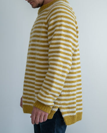 Striped sweater men knitting pattern