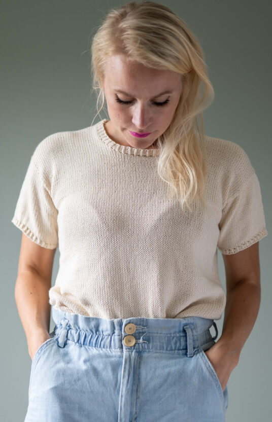 Summer knit cotton t-shirt