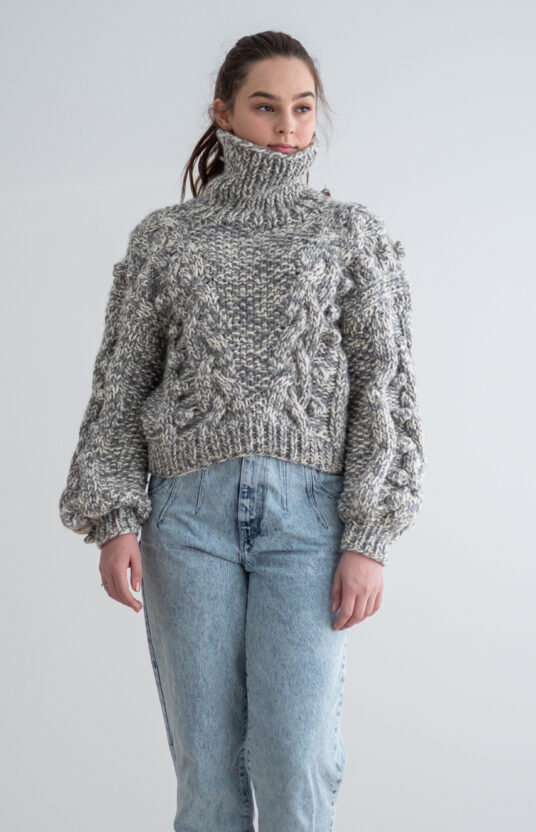 Chunky sweater knitting pattern for women. Wool sweater pattern "Joyride".