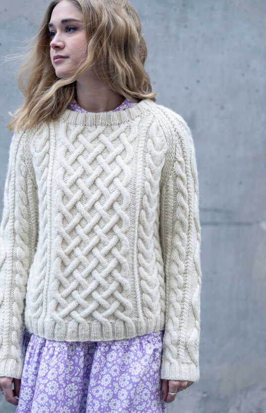 Knit cable sweater pattern