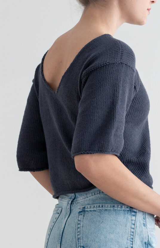 V-neck cotton sweater
