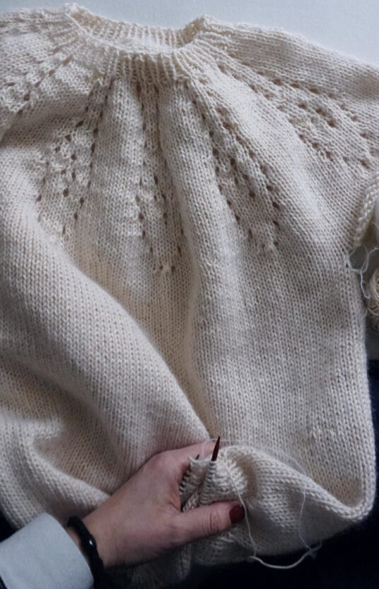 Women's sweater with a yoke