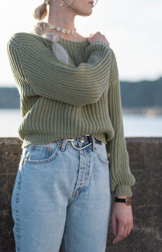 patent knit sweater