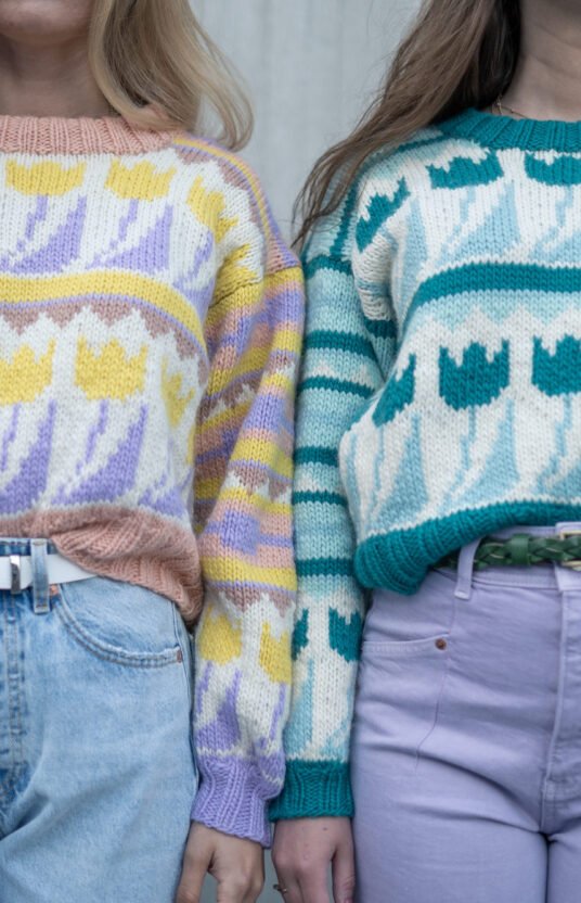 Flower sweater knitting pattern