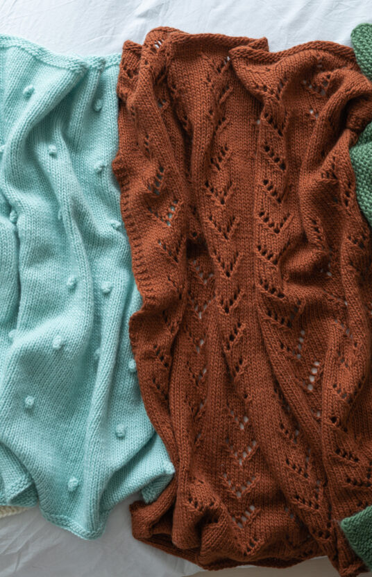 Knitted blanket thick needles