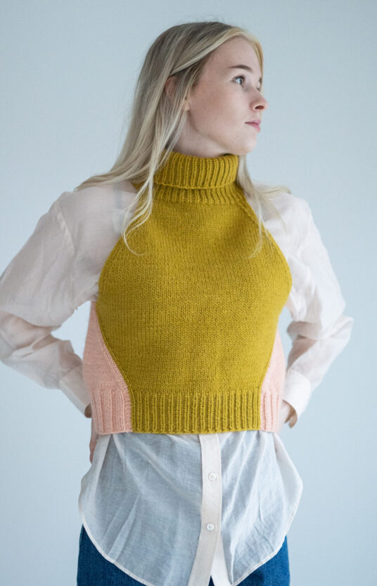 Knitting pattern women's slipover hip wool spectacle knit